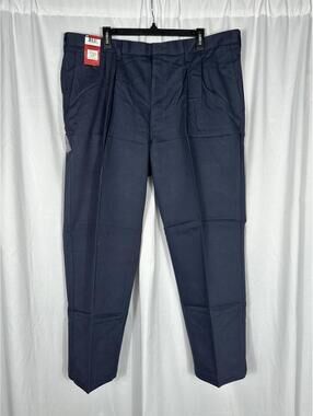 Lee Stain Resistant Khakis Double Pleat Navy Dress Pants 42x30